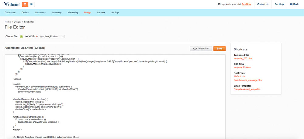 Volusion File Editor - OptinMonster Volusion File Editor