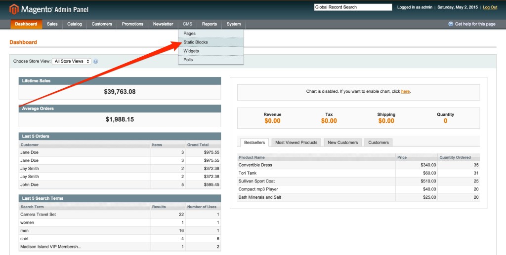 Magento Static Blocks - OptinMonster Navigate to the Static Blocks screen in your Magento admin to begin adding your campaign.