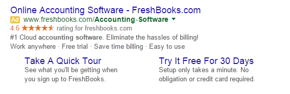 The first point of conversion for Freshbooks is often a Pay-Per-Click campaign.