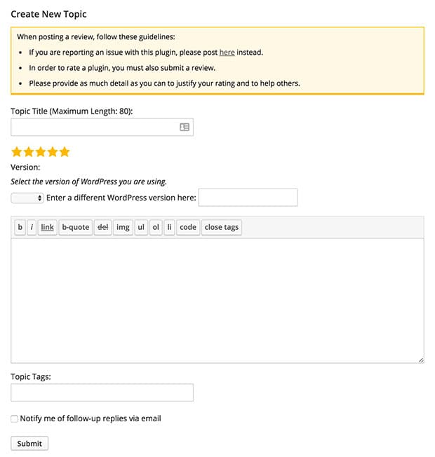 Fill out the form to leave a review for OptinMonster.