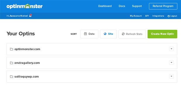 Site Sorting for OptinMonster - OptinMonster Site Sorting for OptinMonster