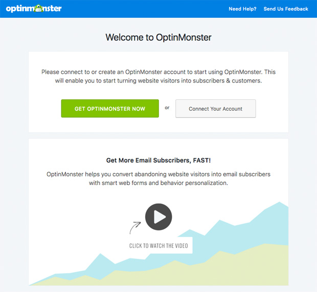 OptinMonster for WordPress - Welcome Screen - OptinMonster OptinMonster for WordPress - Welcome Screen