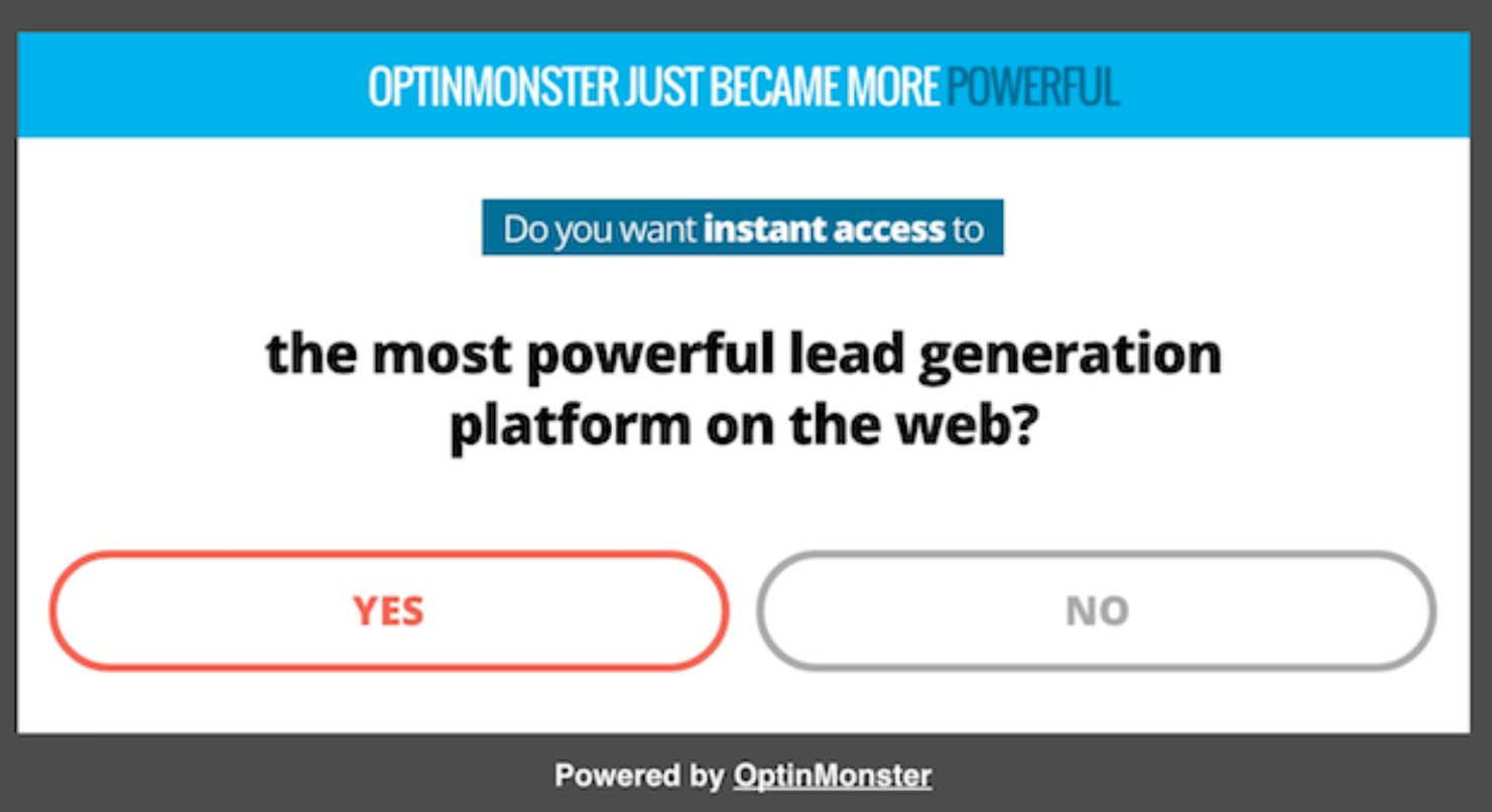 yes/no popup
