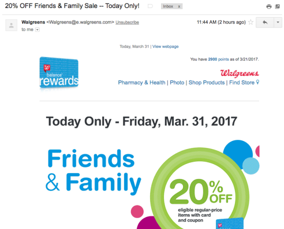 Discount Email Examples