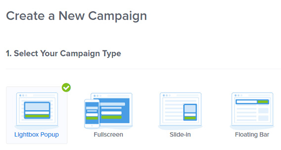 Improved campaign creation interface