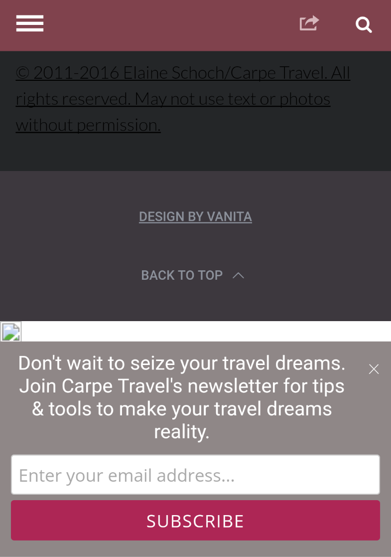 Carpe Travel Mobile Optin