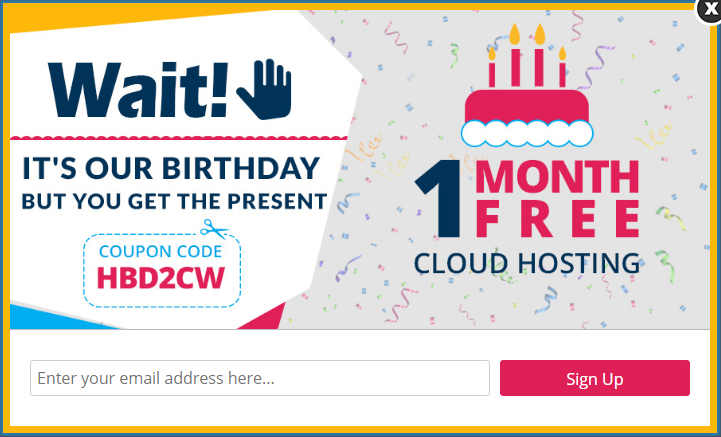 Cloudways offered 1 month free in this seasonal optin