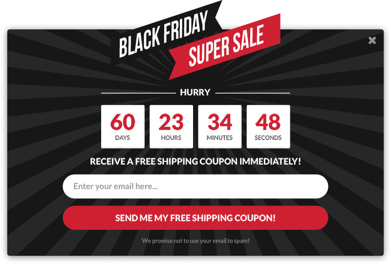 countdown timer popup