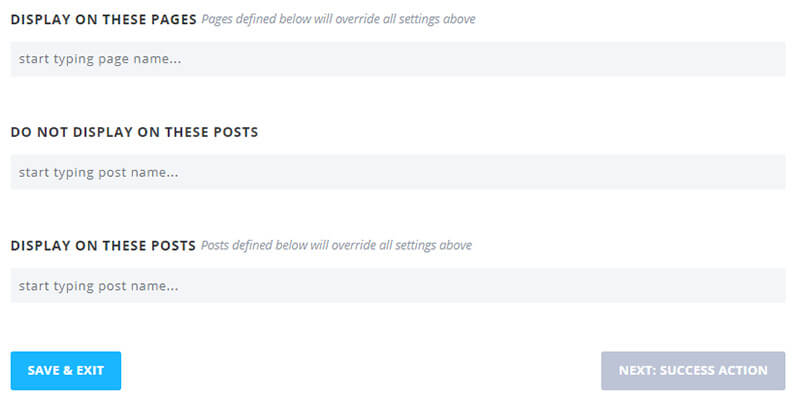 bloom popup targeting options