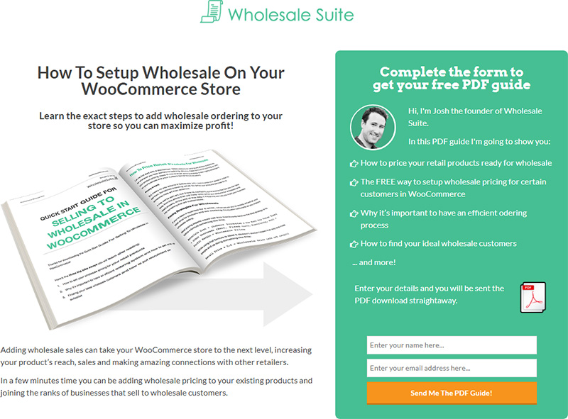 landing-page - OptinMonster Wholesale Suite added an inline optin to create a landing page