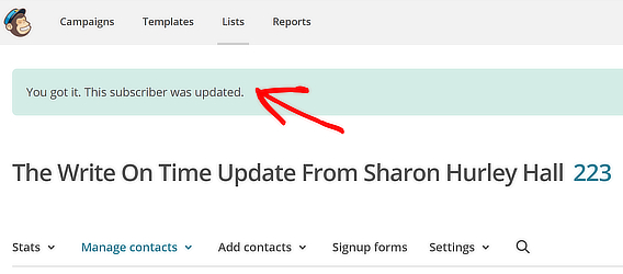 mailchimp subscriber edited