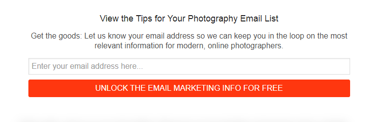 Photowebo used gated content to show these email marketing tips only to subscribers