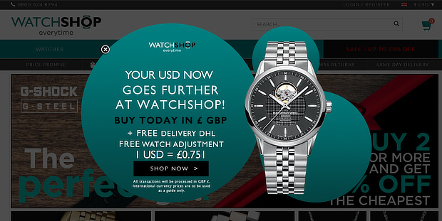 examples of personalized marketing - watchshop