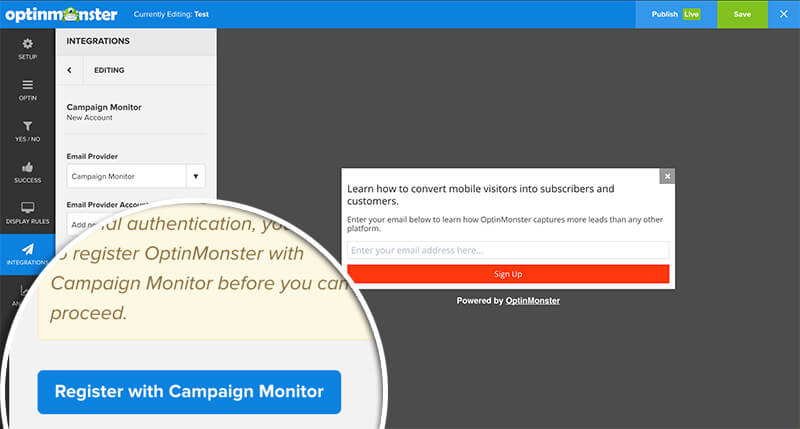 How To Connect OptinMonster With Campaign Monitor
