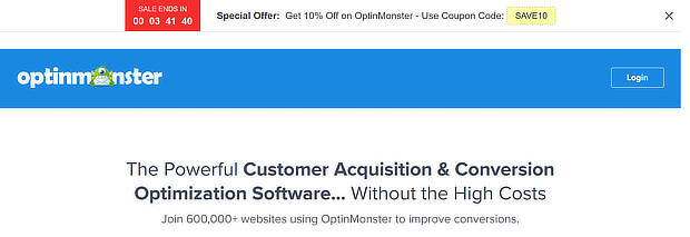 optinmonster offer on pricing page