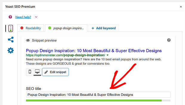 yoast edit page title after seo audit