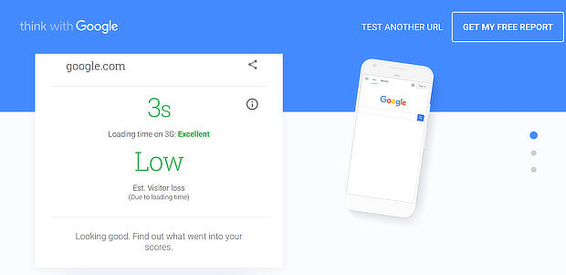 google mobile page speed report