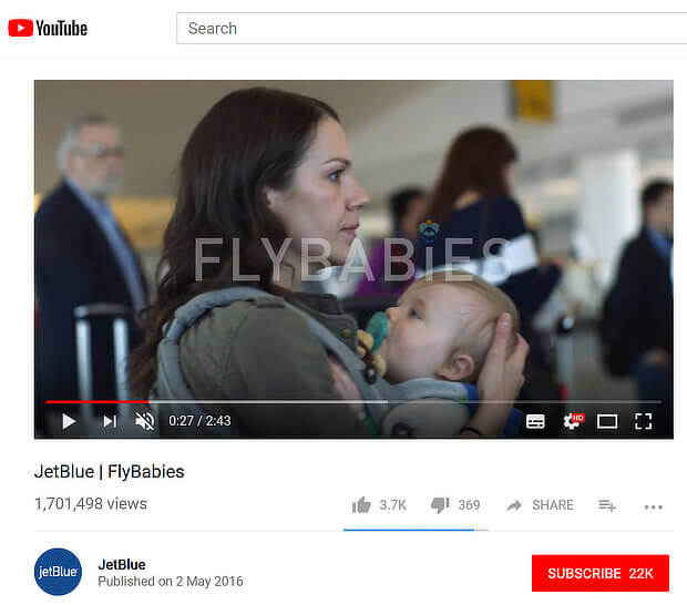 jetblue flybabies screenshot