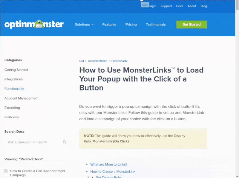 example of an optinmonster doc