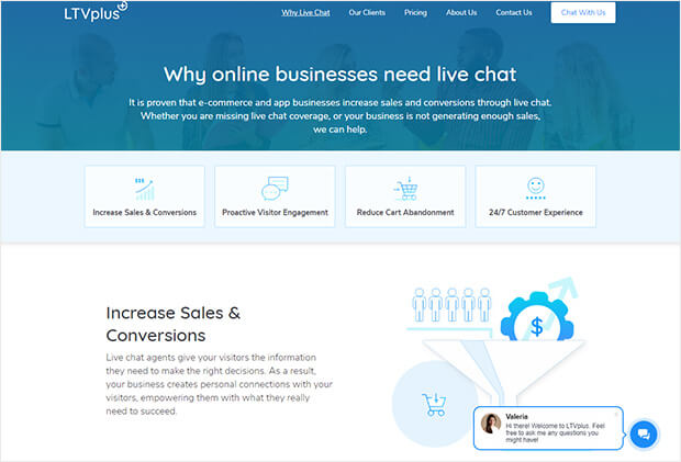 live chat increases engagement and conversions