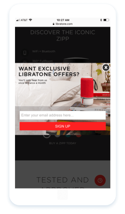 Libratone targeted mobile users with an optin.