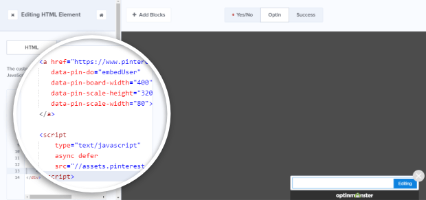 add_code - OptinMonster how to add pinterest follow button to website
