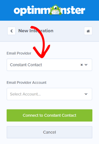 choose-constant-contact-from-list - OptinMonster choose constant contact from the list