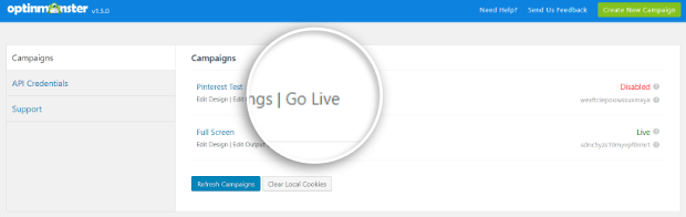 go_live - OptinMonster go live with campaign
