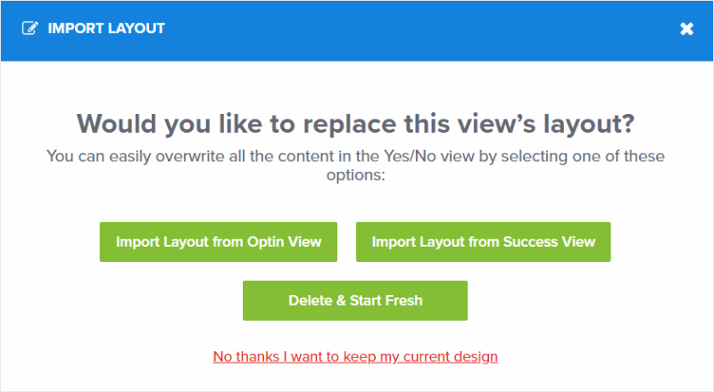import layout options