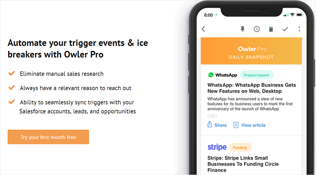 Owler lets you research competitor content