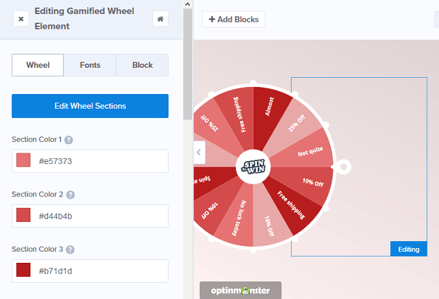 OptinMonster gamification in digital marketing spinning wheel