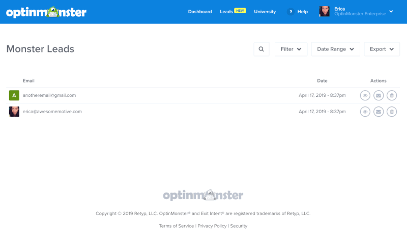 monster-leads-export-leads - OptinMonster export your monster leads
