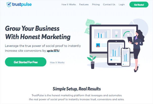 trustpulse homepage
