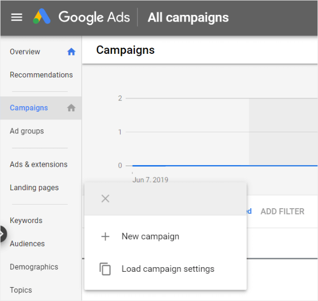 create-new-campaign-google-ads - OptinMonster create new campaign with google ads