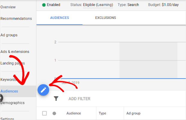 google-ads-add-new-audience - OptinMonster add a new audience