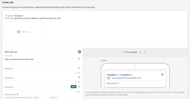 google-ads-create-your-ad - OptinMonster create your ad in google ads