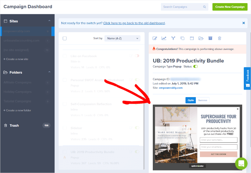 campaign-preview - OptinMonster campaign preview