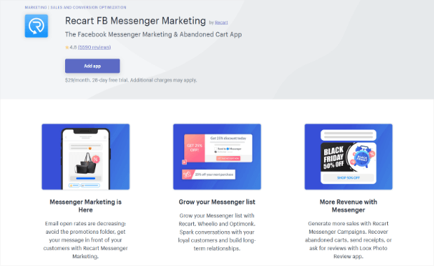 recart facebook messenger marketing