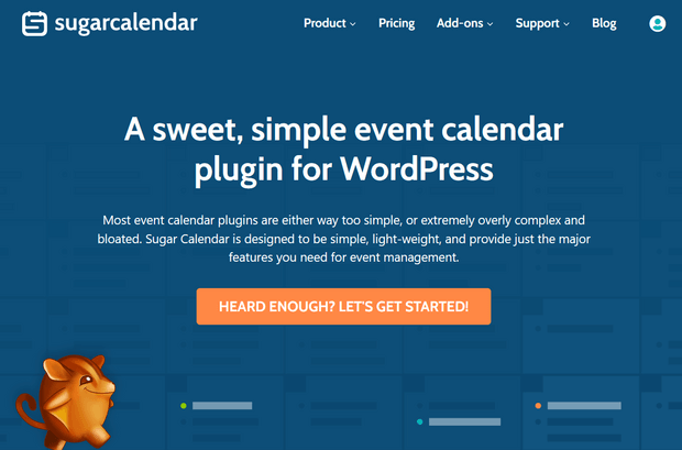 sugar calendar wordpress plugin for calendars homepage