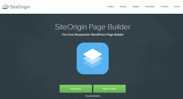 SIteOrigin Page Builder drag-and-drop builder homepage