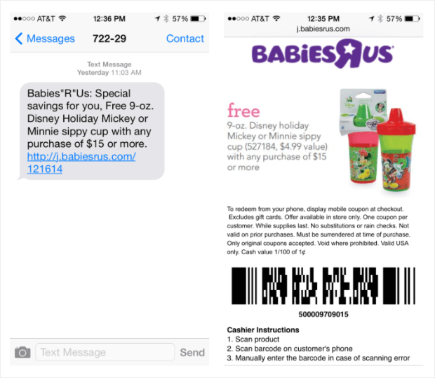 babies r us text coupon