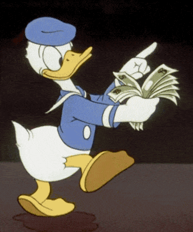 Compresor de contar dinero del Pato Donald