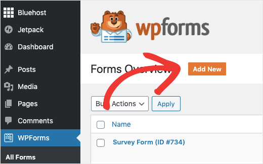 WPForms Aggiungi nuovo