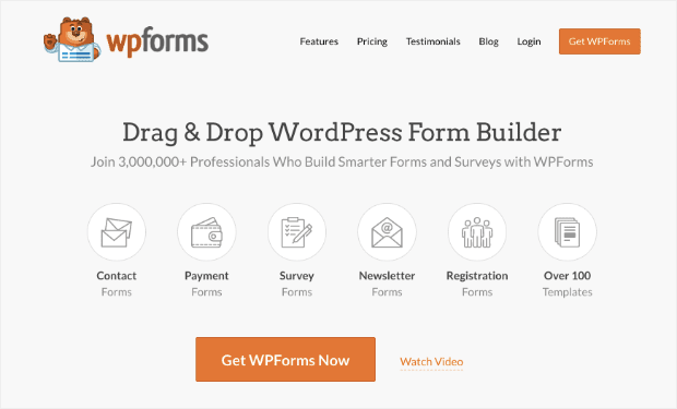 Página inicial do WPForms