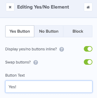 editing Yes button