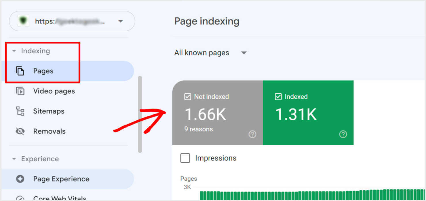 Page Indexing Report in GSC