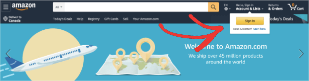 Amazon Accedi poppup