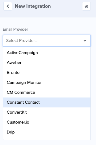 Fornitore di servizi e-mail di Constant Contact