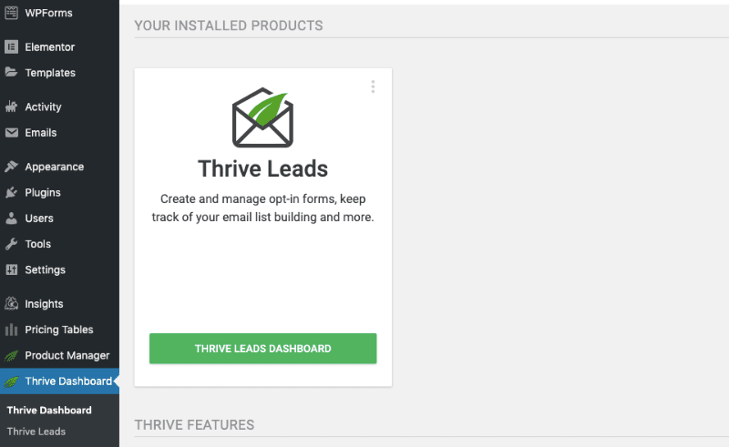 Thrive Leads Successfully Installed min