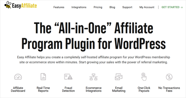 easy affiliate wordpress plugin for business homepage